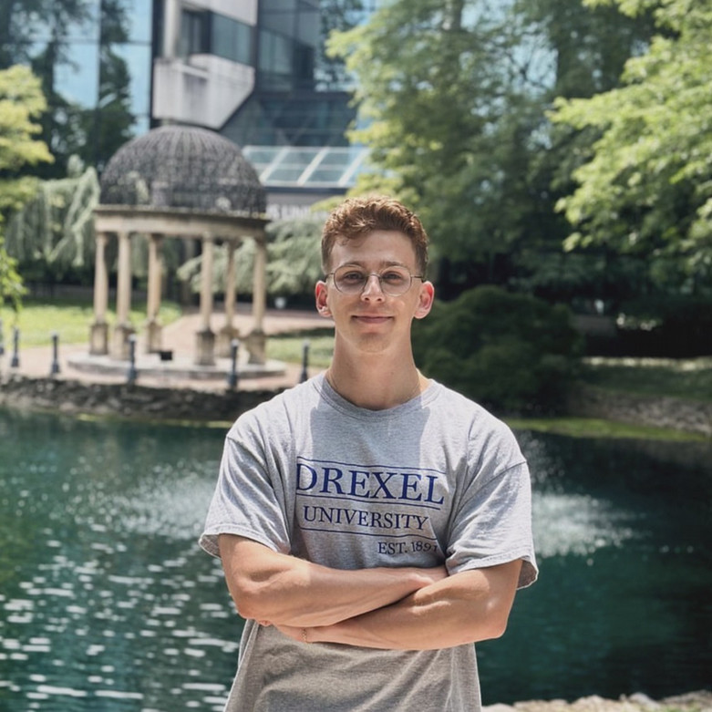 Adam standing in front of gazebo