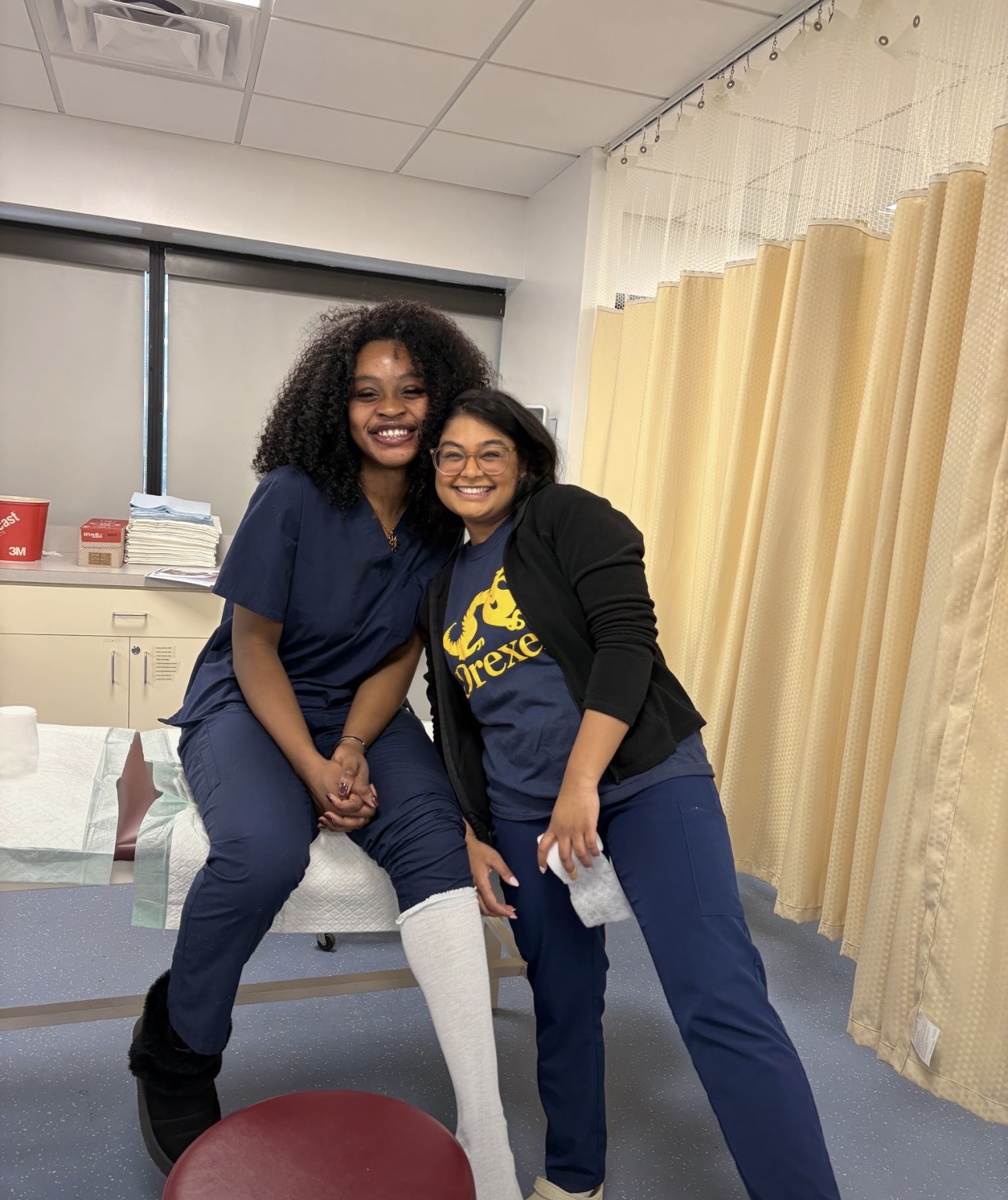 Alice and classmate in PA lab