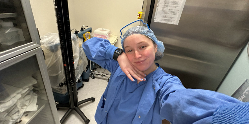 Julia in scrubs