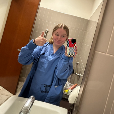 Julia in scrubs
