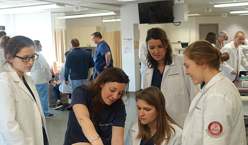 PA students working in the lab