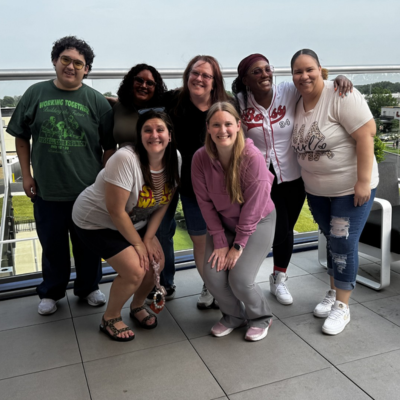 group photo of OD students at Top Golf
