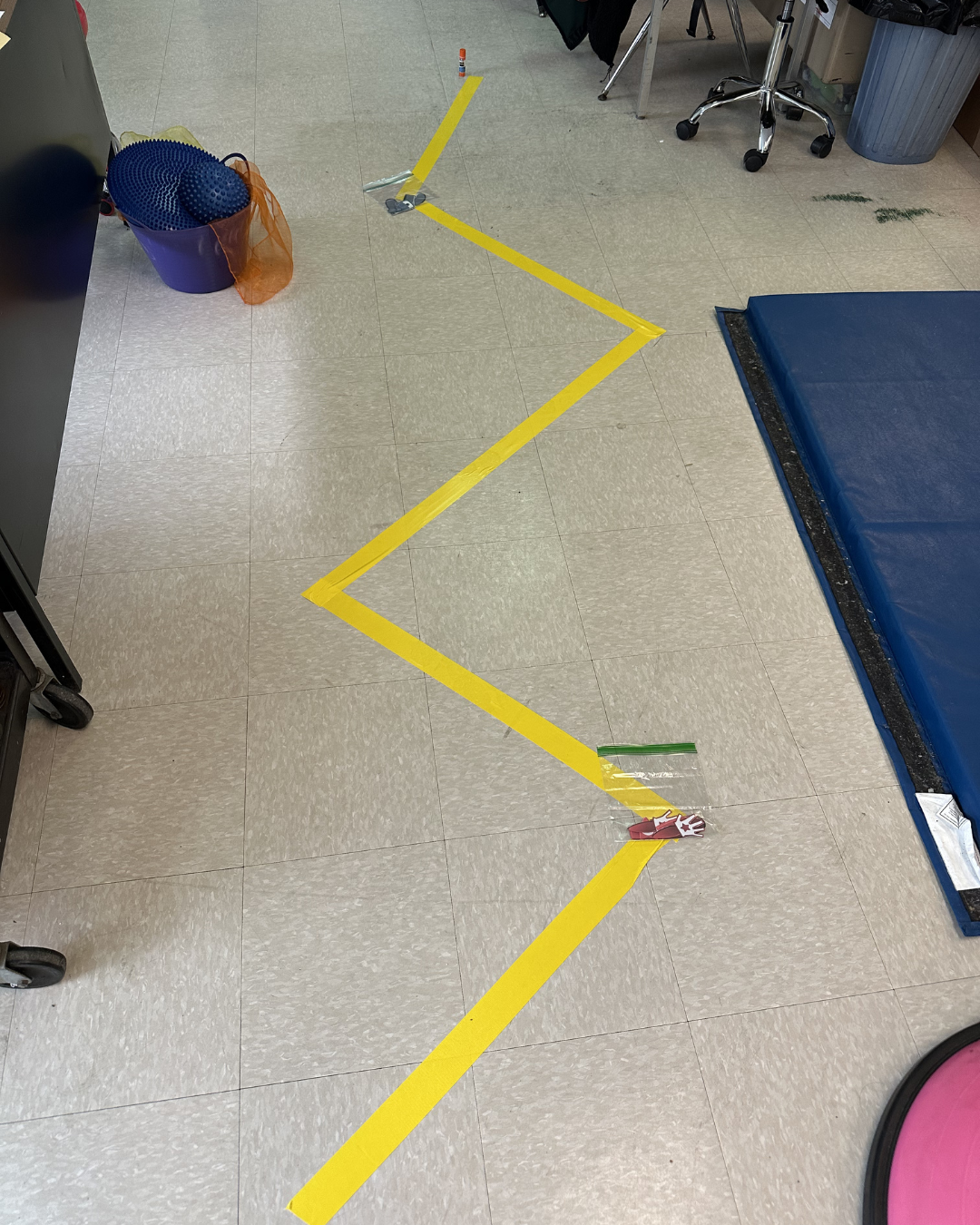 taped line on the floor