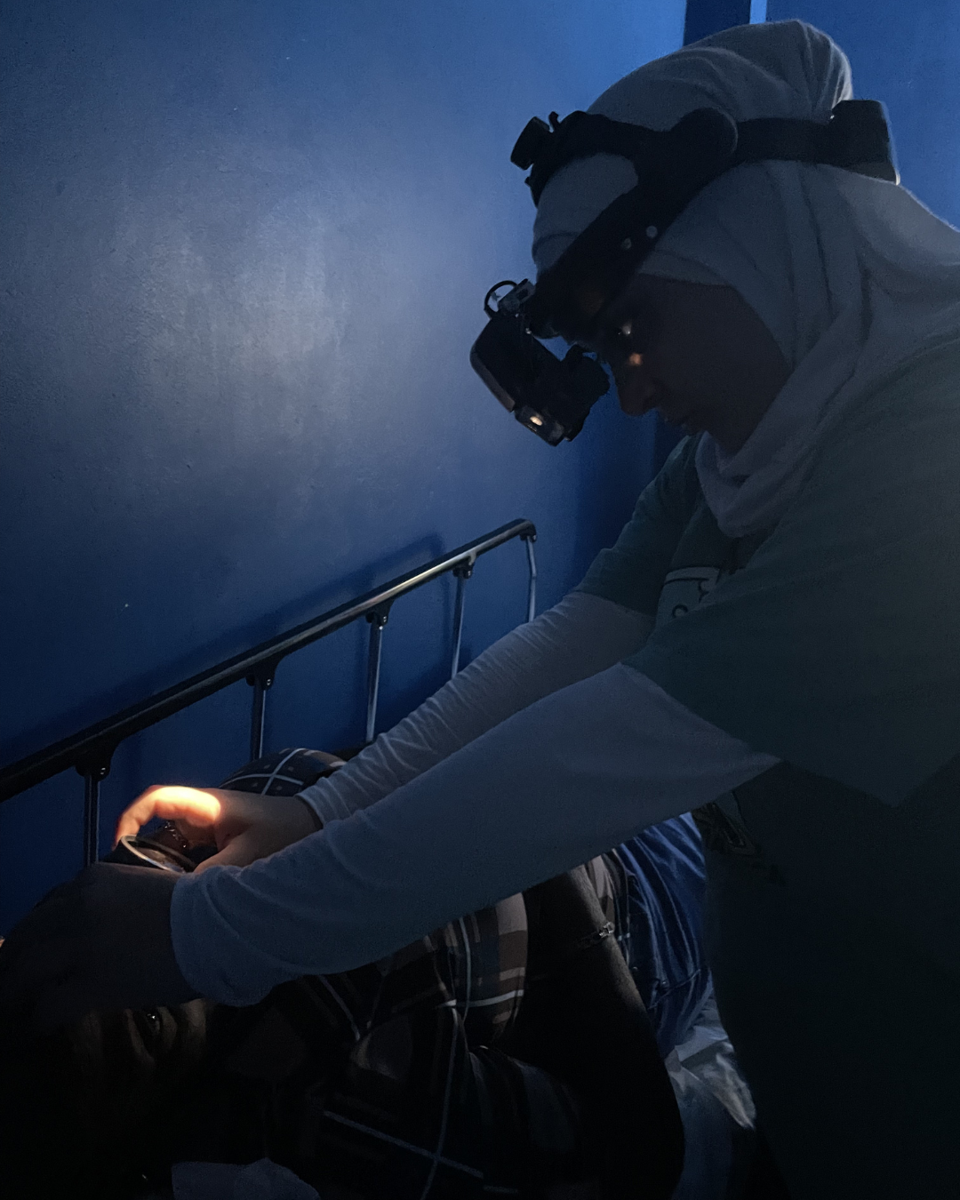 OD student examining patient