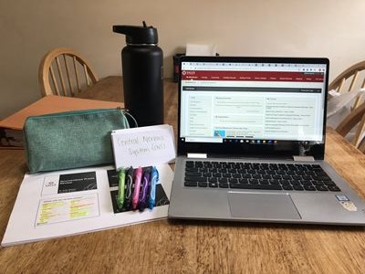 Marissa Aguado studying materials