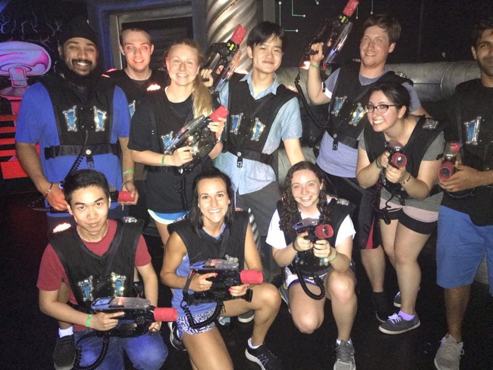 Jenny and her classmates and friends at laser tag