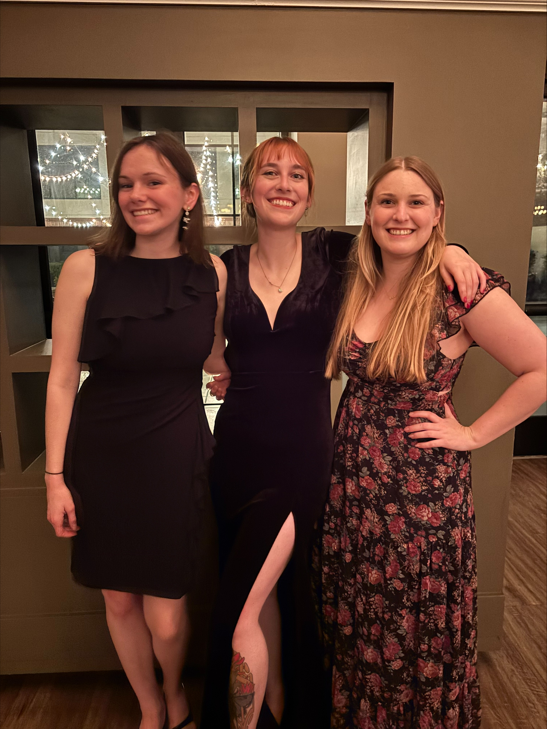group photo of optometry students dressed up for a fancy event