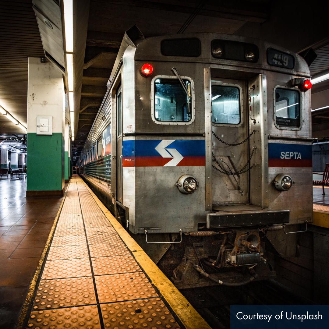 photo of SEPTA train underground 