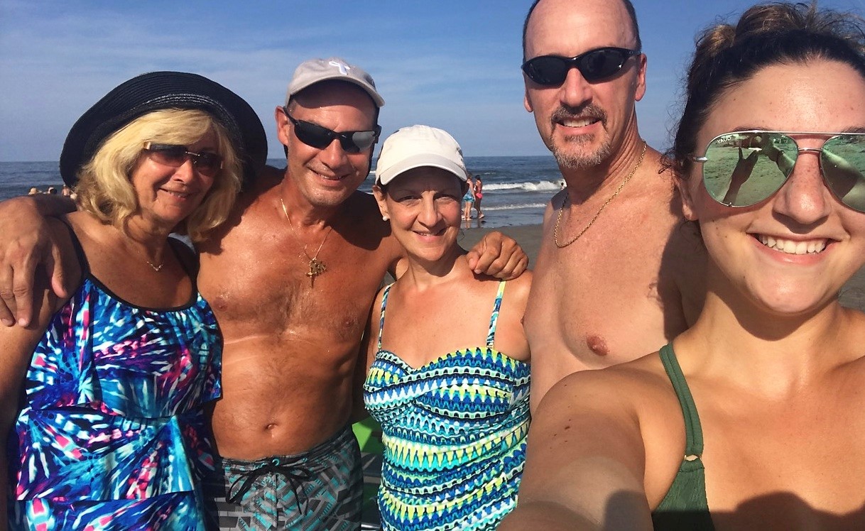 Marissa and her family at the beach