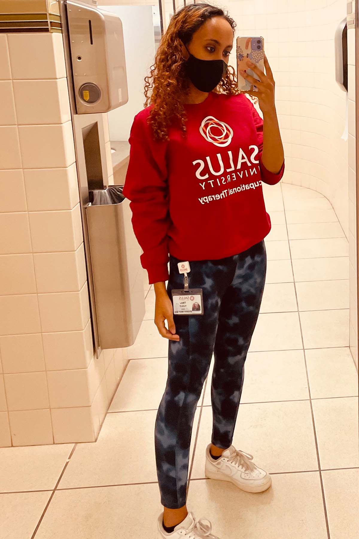 Photo of Tiraj Yusuf in Salus sweatshirt