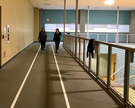 Students walking on the track
