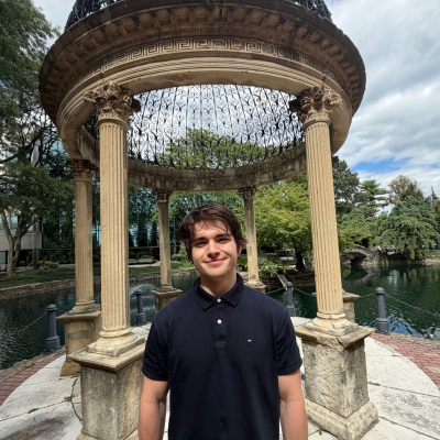 Tyler in front of gazebo