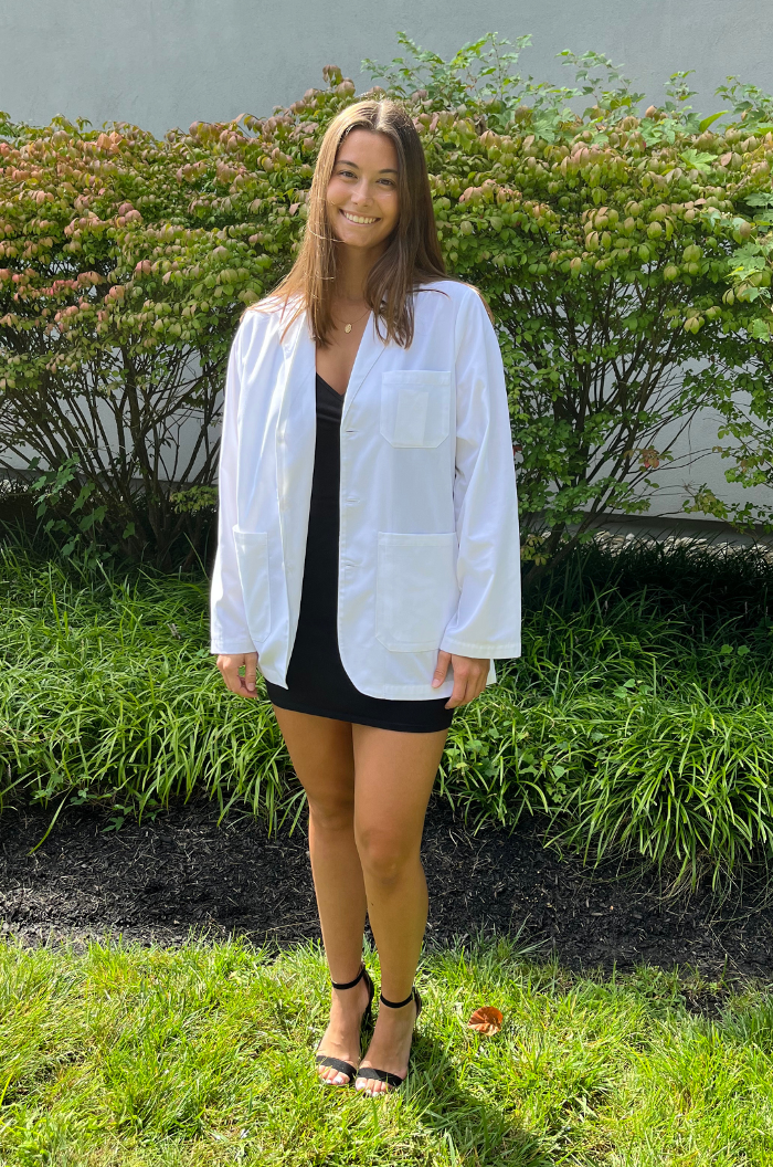 Sierra in her white coat